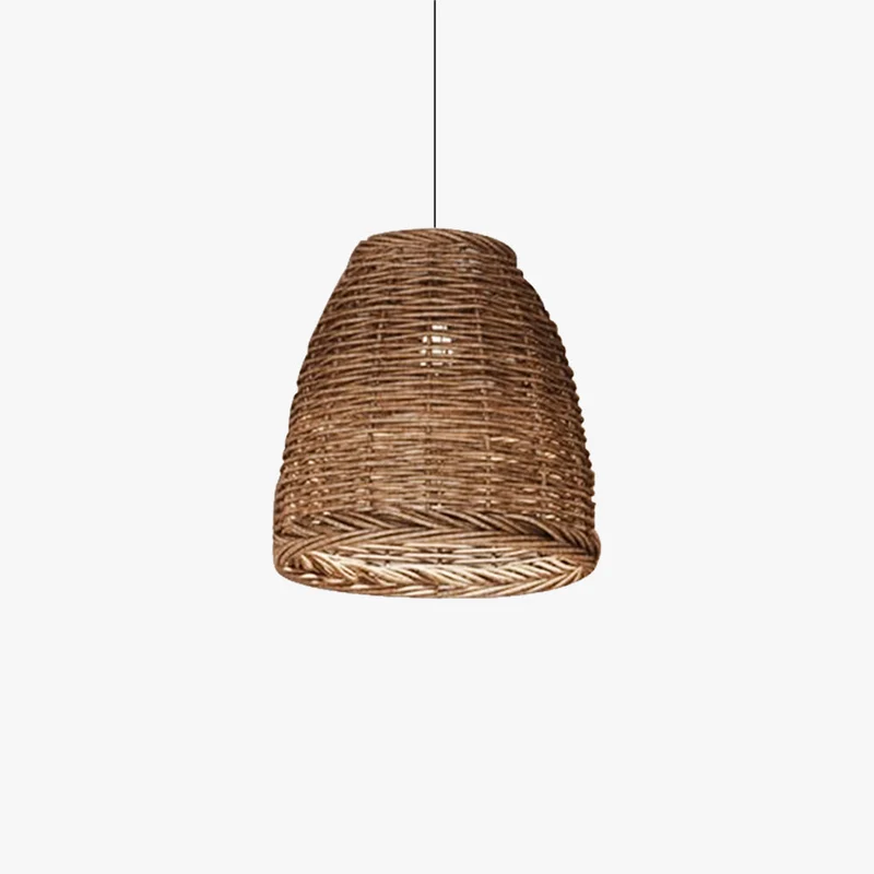 Rotan Hanglamp Vintage Kroonluchter E27 Eetkamer Slaapkamer Woonkamer Natuurlijk Gevlochten Plafondlamp | Sansoti