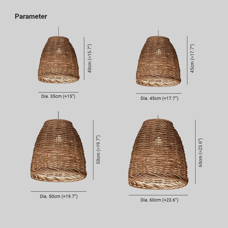 Rotan Hanglamp Vintage Kroonluchter E27 Eetkamer Slaapkamer Woonkamer Natuurlijk Gevlochten Plafondlamp | Sansoti