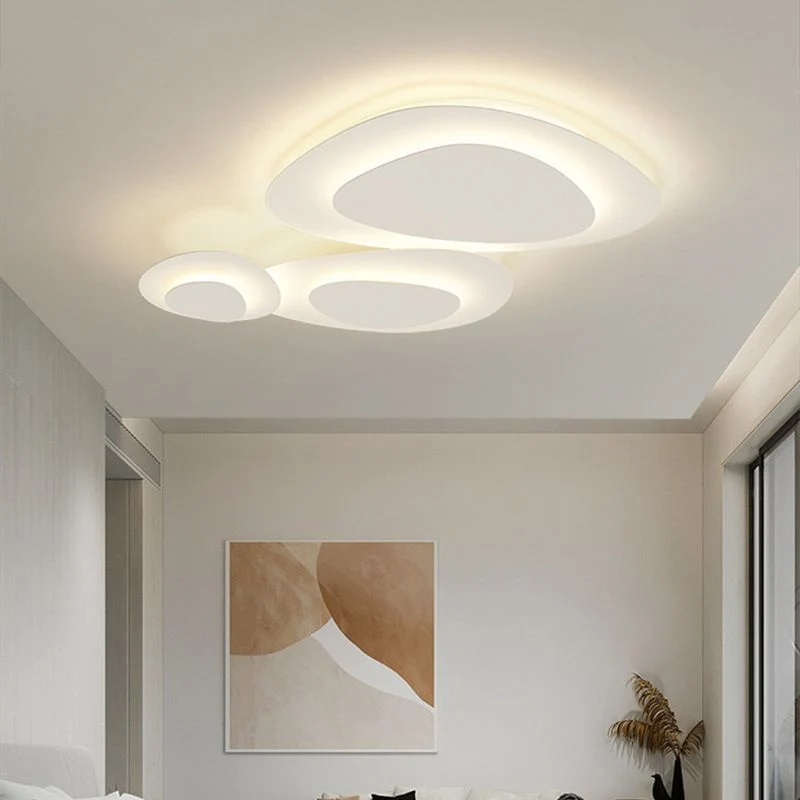 Moderne Plafondlamp Metaal Wit LED 50-110cm Dimbaar Slaapkamer Woonkamer Minimalistische Design Verlichting | Sansoti