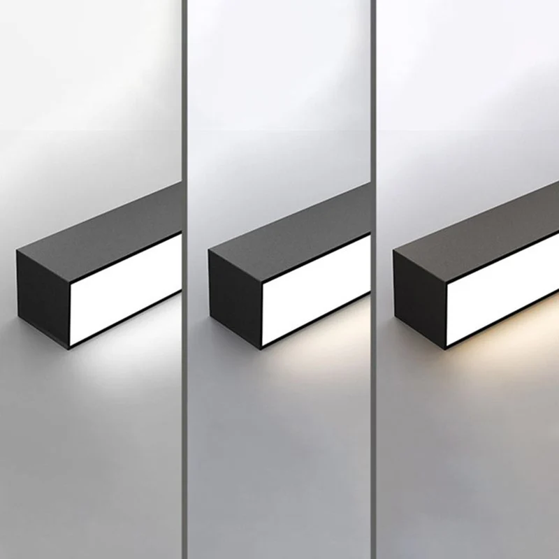 Moderne LED Plafondlamp Lineair Zwart Metaal 60-120cm Energiezuinig Dimbaar Strak Design voor Woonkamer | Sansoti