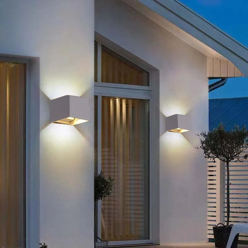 Vierkante Buitenwandlamp LED Verstelbaar Zwart Wit Grijs Waterdicht IP65 Metaal Acryl Tuinverlichting | Sansoti