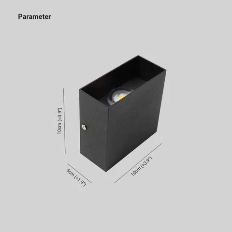 Vierkante Buitenwandlamp LED Verstelbaar Zwart Wit Grijs Waterdicht IP65 Metaal Acryl Tuinverlichting | Sansoti