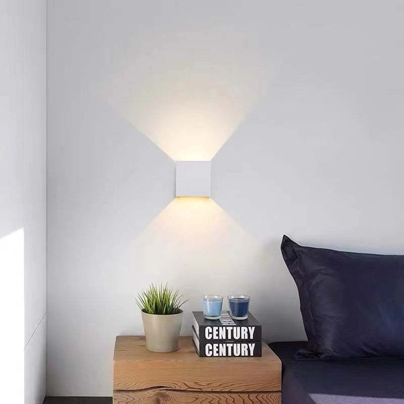 Vierkante Buitenwandlamp LED Verstelbaar Zwart Wit Grijs Waterdicht IP65 Metaal Acryl Tuinverlichting | Sansoti