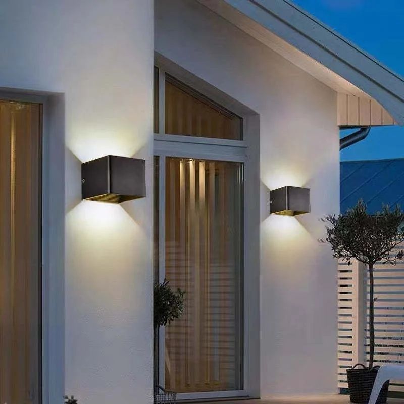 Vierkante Buitenwandlamp LED Verstelbaar Zwart Wit Grijs Waterdicht IP65 Metaal Acryl Tuinverlichting | Sansoti