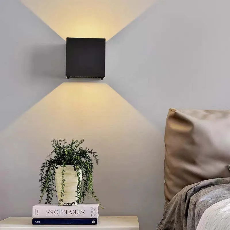 Vierkante Buitenwandlamp LED Verstelbaar Zwart Wit Grijs Waterdicht IP65 Metaal Acryl Tuinverlichting | Sansoti