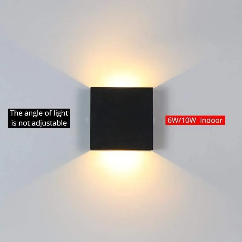 Vierkante Buitenwandlamp LED Verstelbaar Zwart Wit Grijs Waterdicht IP65 Metaal Acryl Tuinverlichting | Sansoti