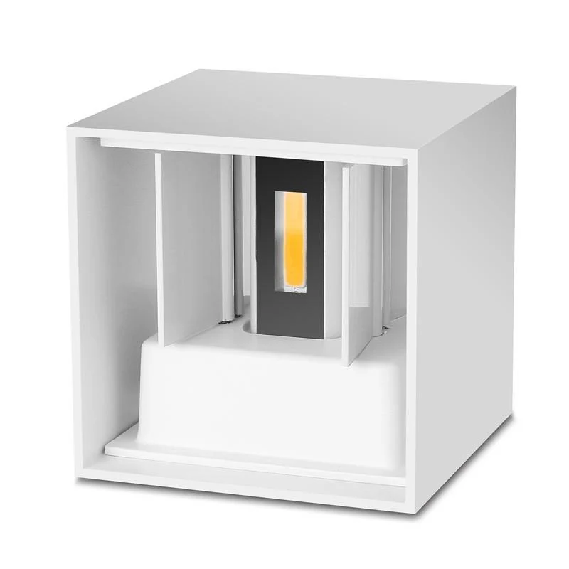 Vierkante Buitenwandlamp LED Verstelbaar Zwart Wit Grijs Waterdicht IP65 Metaal Acryl Tuinverlichting | Sansoti