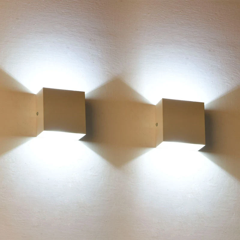 Vierkante Buitenwandlamp LED Verstelbaar Zwart Wit Grijs Waterdicht IP65 Metaal Acryl Tuinverlichting | Sansoti