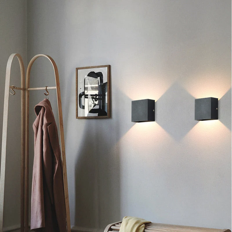 Vierkante Buitenwandlamp LED Verstelbaar Zwart Wit Grijs Waterdicht IP65 Metaal Acryl Tuinverlichting | Sansoti