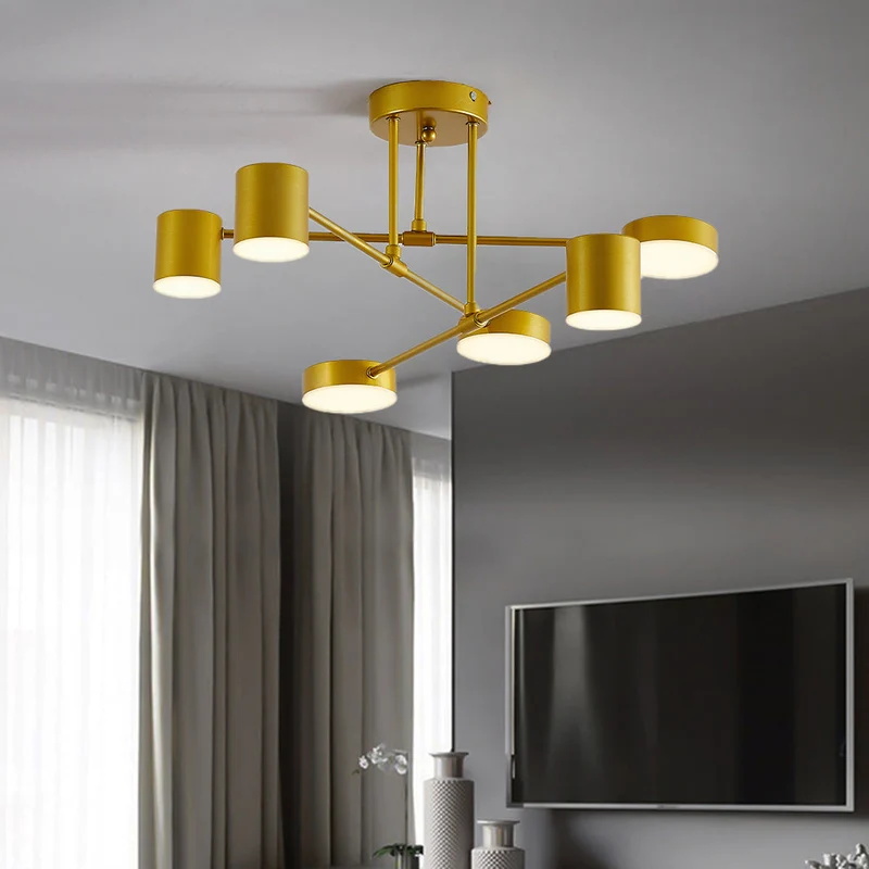 Moderne LED Plafondlamp Metaal Acryl Zwart Wit Goud Scandinavisch Design Dimbaar voor Woonkamer en Trap | Sansoti