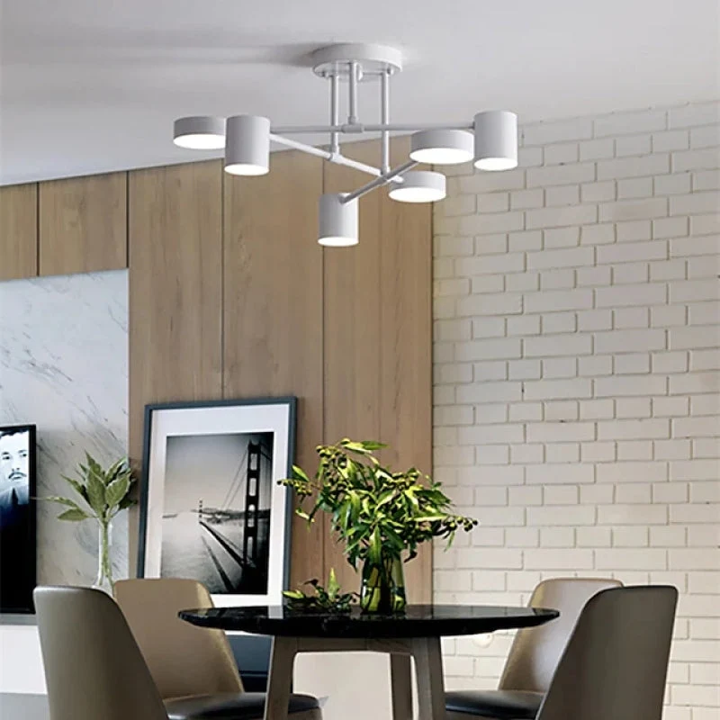 Moderne LED Plafondlamp Metaal Acryl Zwart Wit Goud Scandinavisch Design Dimbaar voor Woonkamer en Trap | Sansoti