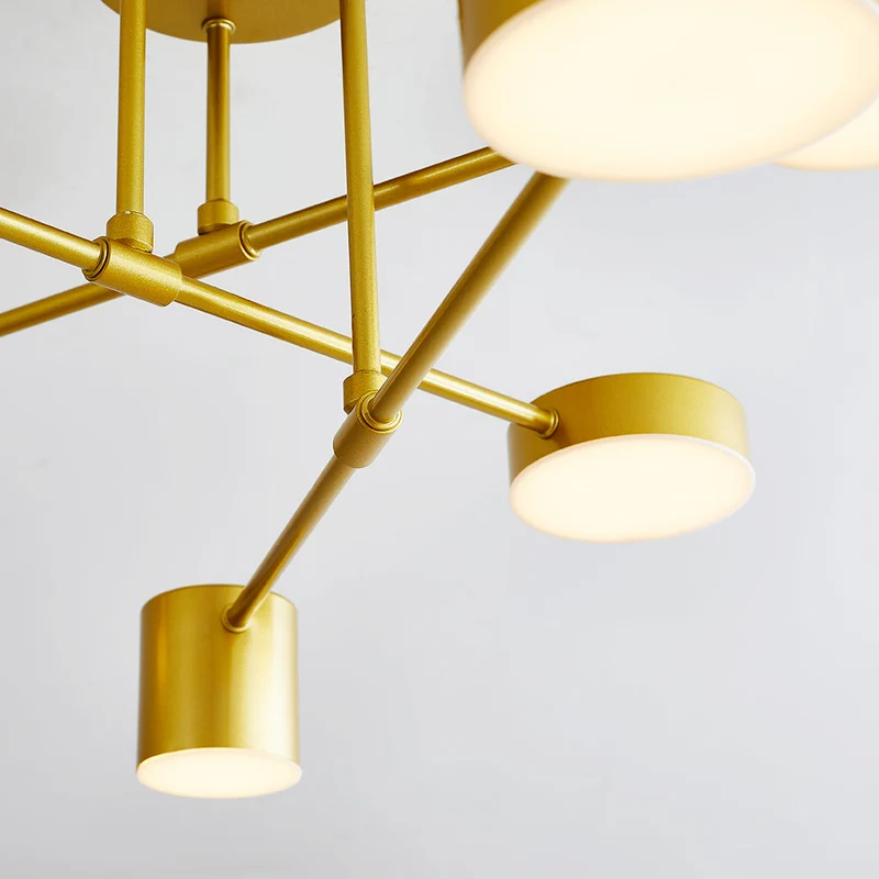 Moderne LED Plafondlamp Metaal Acryl Zwart Wit Goud Scandinavisch Design Dimbaar voor Woonkamer en Trap | Sansoti