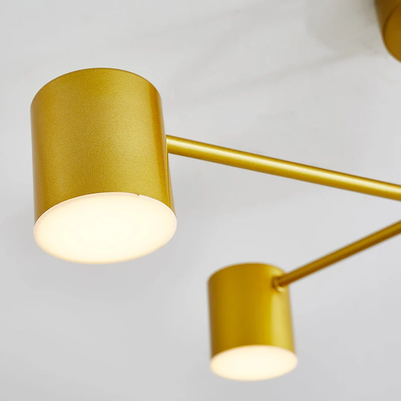 Moderne LED Plafondlamp Metaal Acryl Zwart Wit Goud Scandinavisch Design Dimbaar voor Woonkamer en Trap | Sansoti