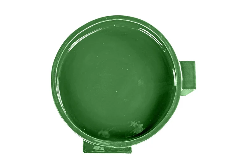 Casa Padrino Luxus Schale Grün 31,5 x 33,5 x H. 13,5 cm - Steingut Deko Schale im Basil Green Finish - Luxus Deko Accessoires
