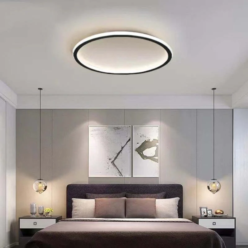 Moderne Plafondlamp LED Rond Wit of Zwart Metaal Acryl Dimbaar Plafondverlichting Slaapkamer Woonkamer | Sansoti