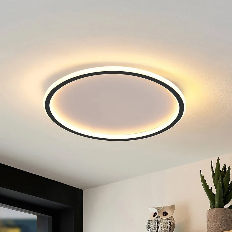 Moderne Plafondlamp LED Rond Wit of Zwart Metaal Acryl Dimbaar Plafondverlichting Slaapkamer Woonkamer | Sansoti