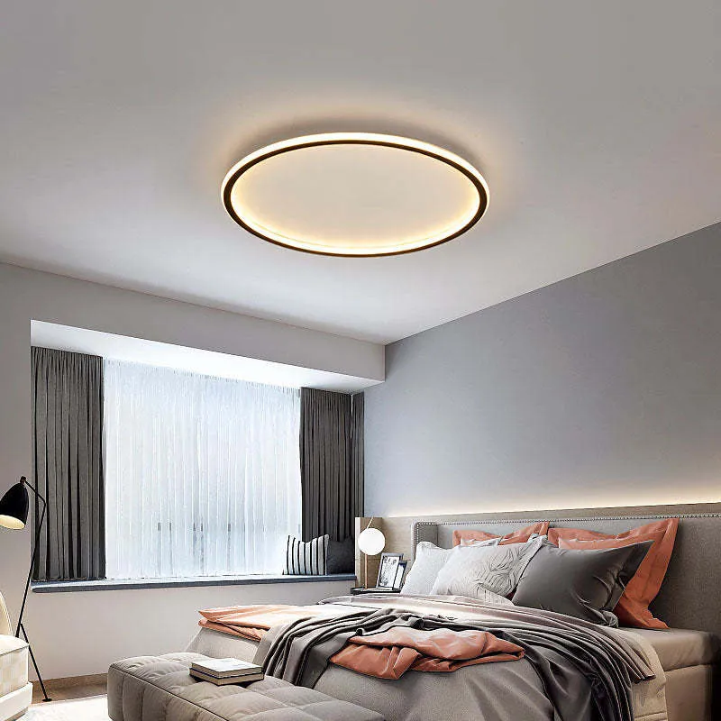 Moderne Plafondlamp LED Rond Wit of Zwart Metaal Acryl Dimbaar Plafondverlichting Slaapkamer Woonkamer | Sansoti