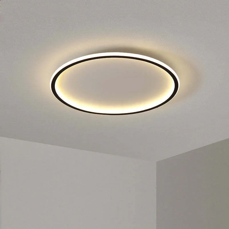 Moderne Plafondlamp LED Rond Wit of Zwart Metaal Acryl Dimbaar Plafondverlichting Slaapkamer Woonkamer | Sansoti