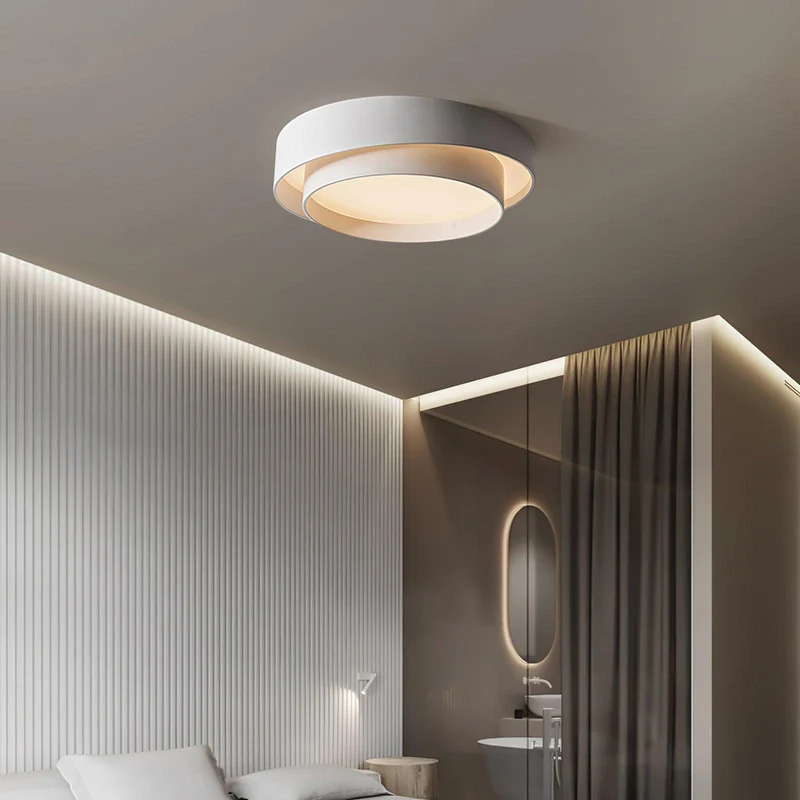 Plafondlamp Dubbele Ring Cilindrisch Design Dimbaar LED Woonkamer Slaapkamer Modern Metaal Acrylic Interieur | Sansoti