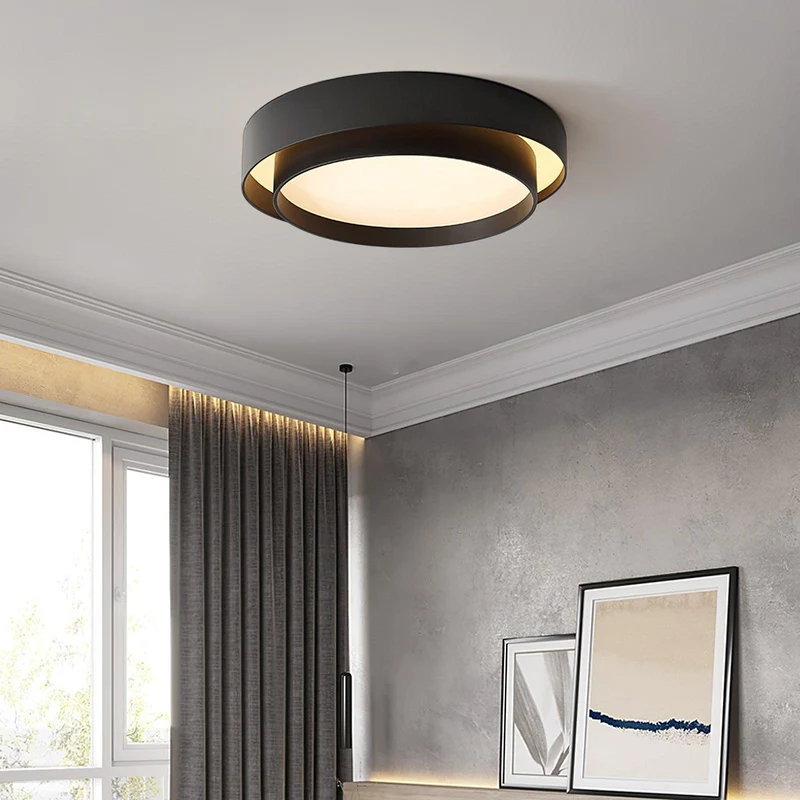 Plafondlamp Dubbele Ring Cilindrisch Design Dimbaar LED Woonkamer Slaapkamer Modern Metaal Acrylic Interieur | Sansoti