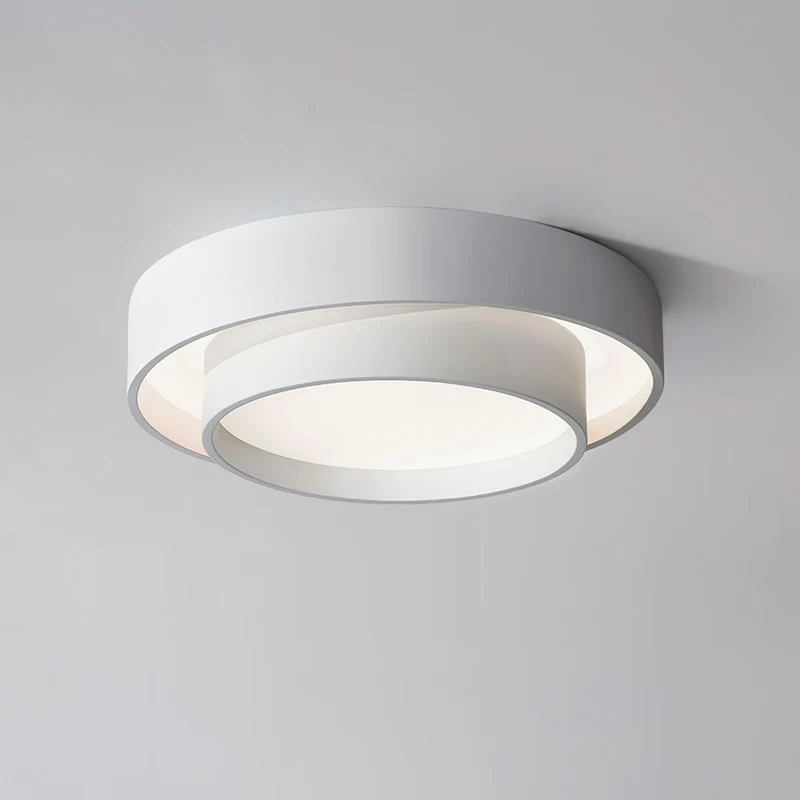 Plafondlamp Dubbele Ring Cilindrisch Design Dimbaar LED Woonkamer Slaapkamer Modern Metaal Acrylic Interieur | Sansoti
