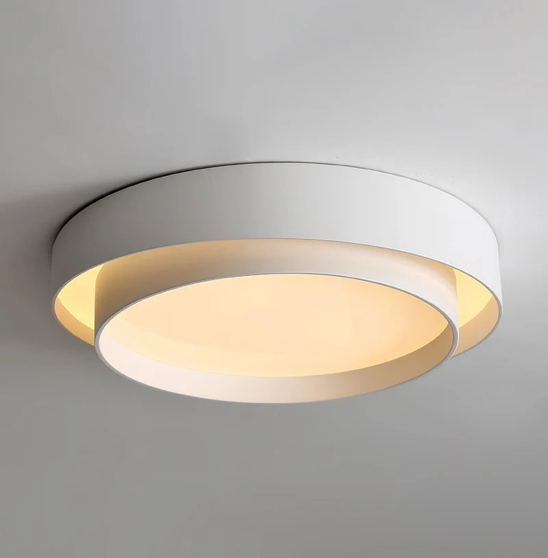 Plafondlamp Dubbele Ring Cilindrisch Design Dimbaar LED Woonkamer Slaapkamer Modern Metaal Acrylic Interieur | Sansoti