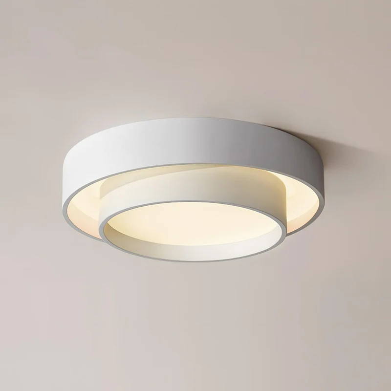 Plafondlamp Dubbele Ring Cilindrisch Design Dimbaar LED Woonkamer Slaapkamer Modern Metaal Acrylic Interieur | Sansoti