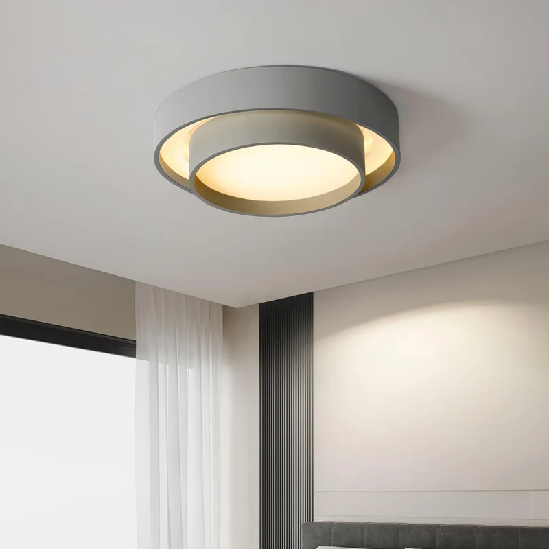 Plafondlamp Dubbele Ring Cilindrisch Design Dimbaar LED Woonkamer Slaapkamer Modern Metaal Acrylic Interieur | Sansoti