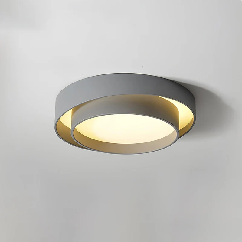 Plafondlamp Dubbele Ring Cilindrisch Design Dimbaar LED Woonkamer Slaapkamer Modern Metaal Acrylic Interieur | Sansoti