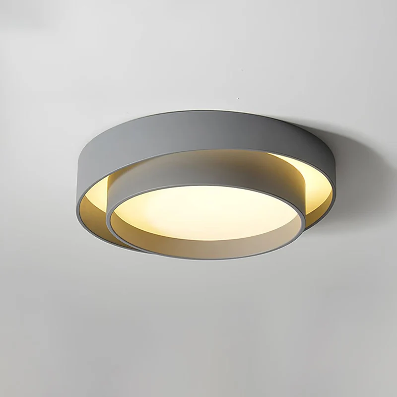 Plafondlamp Dubbele Ring Cilindrisch Design Dimbaar LED Woonkamer Slaapkamer Modern Metaal Acrylic Interieur | Sansoti