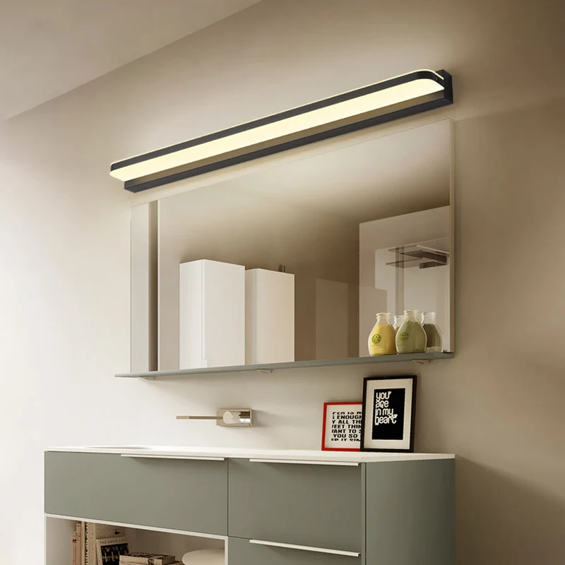Rechthoekige LED Spiegellamp Wandverlichting Badkamer Slaapkamer RVS Modern Waterdicht Design Interieur | Sansoti