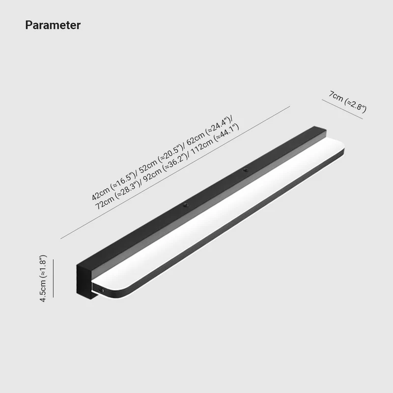 Rechthoekige LED Spiegellamp Wandverlichting Badkamer Slaapkamer RVS Modern Waterdicht Design Interieur | Sansoti
