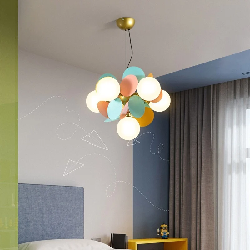 Glazen Kroonluchter met Acryl G9 LED Bloemtakken Dimbaar Drie Kleuren Woonkamer Eetkamer Plafondverlichting | Sansoti