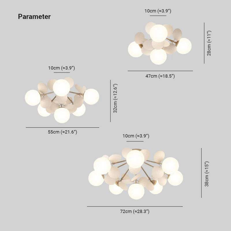 Glazen Kroonluchter met Acryl G9 LED Bloemtakken Dimbaar Drie Kleuren Woonkamer Eetkamer Plafondverlichting | Sansoti