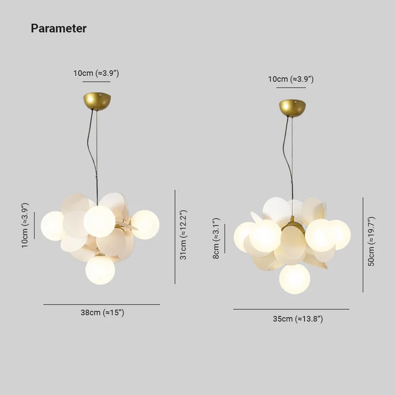 Glazen Kroonluchter met Acryl G9 LED Bloemtakken Dimbaar Drie Kleuren Woonkamer Eetkamer Plafondverlichting | Sansoti
