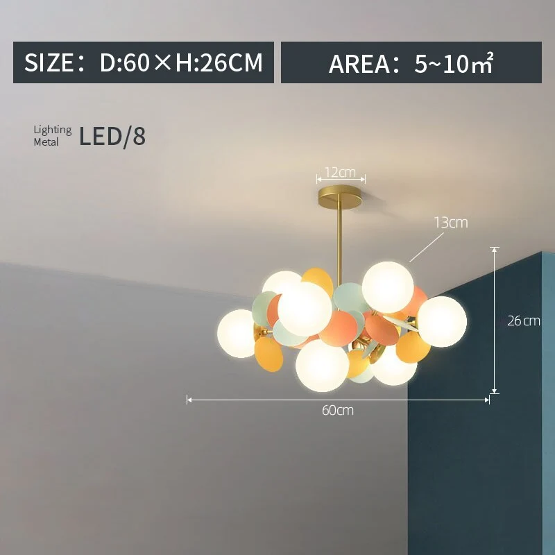 Glazen Kroonluchter met Acryl G9 LED Bloemtakken Dimbaar Drie Kleuren Woonkamer Eetkamer Plafondverlichting | Sansoti