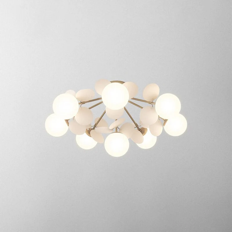Glazen Kroonluchter met Acryl G9 LED Bloemtakken Dimbaar Drie Kleuren Woonkamer Eetkamer Plafondverlichting | Sansoti