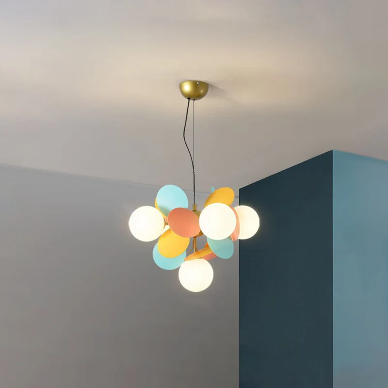 Glazen Kroonluchter met Acryl G9 LED Bloemtakken Dimbaar Drie Kleuren Woonkamer Eetkamer Plafondverlichting | Sansoti
