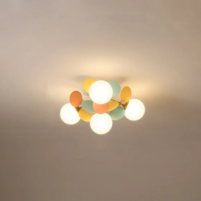 Glazen Kroonluchter met Acryl G9 LED Bloemtakken Dimbaar Drie Kleuren Woonkamer Eetkamer Plafondverlichting | Sansoti