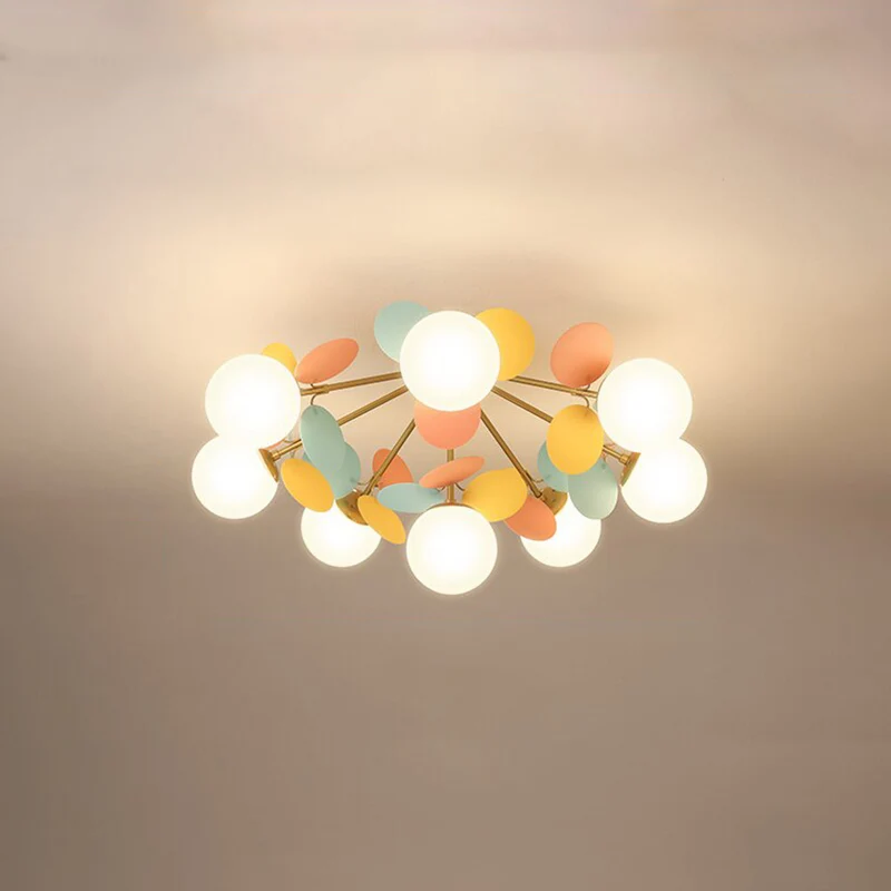 Glazen Kroonluchter met Acryl G9 LED Bloemtakken Dimbaar Drie Kleuren Woonkamer Eetkamer Plafondverlichting | Sansoti