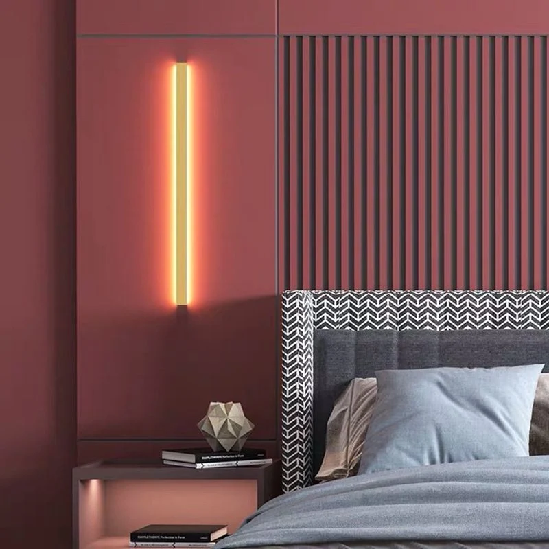 Minimalistische Wandlamp Metaal Acryl LED Slaapkamer Woonkamer 60-120cm Warm Koud Neutraal Wit Lineair Design | Sansoti