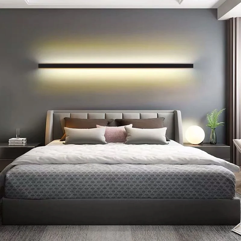 Minimalistische Wandlamp Metaal Acryl LED Slaapkamer Woonkamer 60-120cm Warm Koud Neutraal Wit Lineair Design | Sansoti
