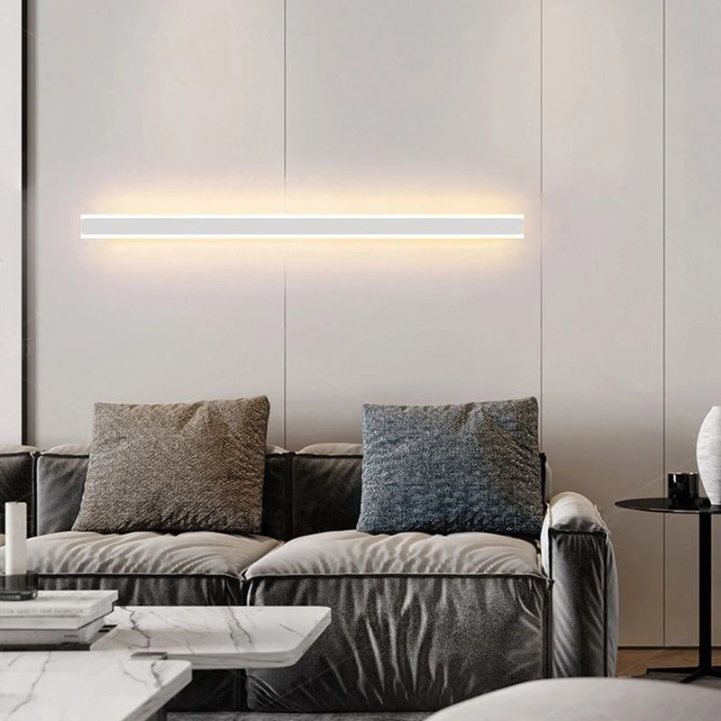 Minimalistische Wandlamp Metaal Acryl LED Slaapkamer Woonkamer 60-120cm Warm Koud Neutraal Wit Lineair Design | Sansoti