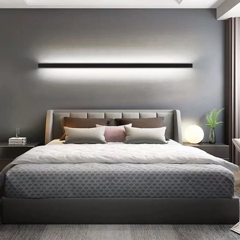 Minimalistische Wandlamp Metaal Acryl LED Slaapkamer Woonkamer 60-120cm Warm Koud Neutraal Wit Lineair Design | Sansoti