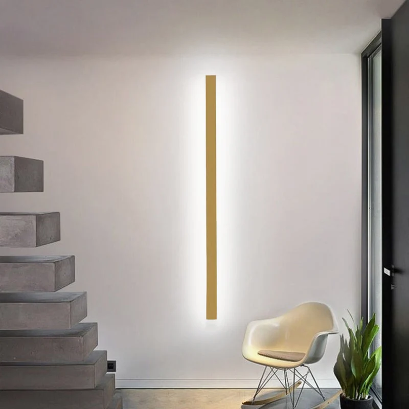 Minimalistische Wandlamp Metaal Acryl LED Slaapkamer Woonkamer 60-120cm Warm Koud Neutraal Wit Lineair Design | Sansoti
