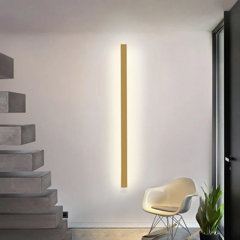 Minimalistische Wandlamp Metaal Acryl LED Slaapkamer Woonkamer 60-120cm Warm Koud Neutraal Wit Lineair Design | Sansoti