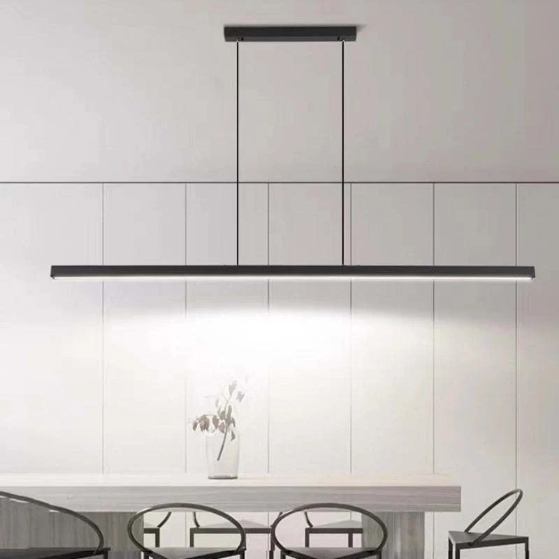 Hanglamp LED Lineair Metaal Zwart Bruin Dimbaar Modern Design Eettafel Keukeneiland Eethoek Verlichting | Sansoti