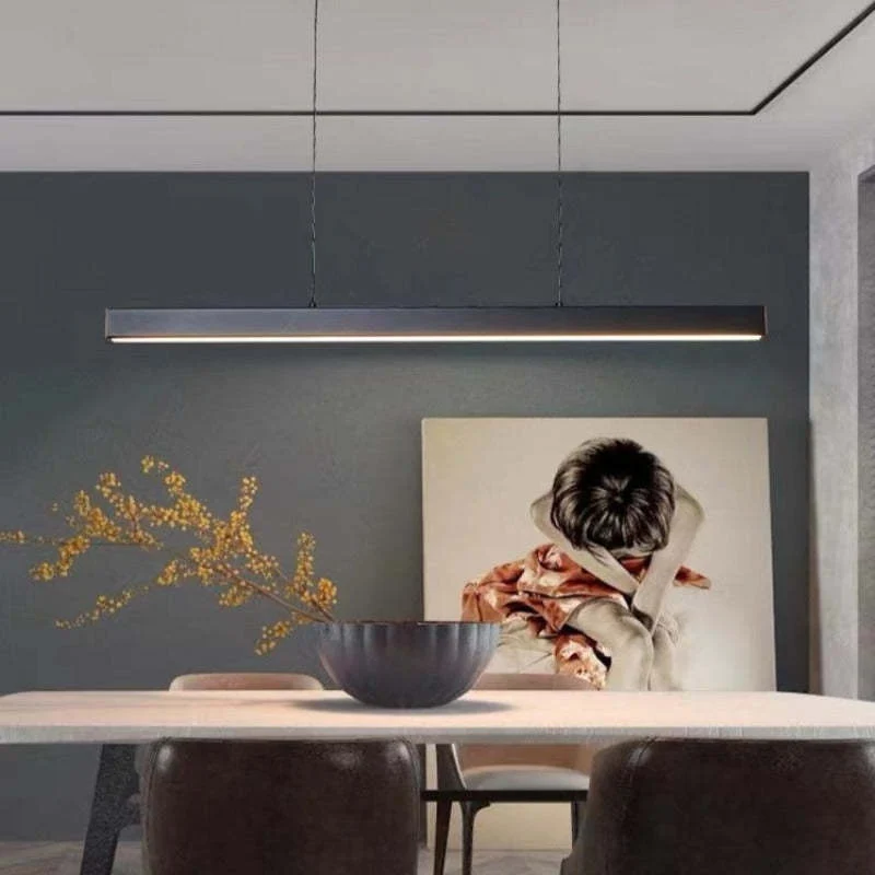 Hanglamp LED Lineair Metaal Zwart Bruin Dimbaar Modern Design Eettafel Keukeneiland Eethoek Verlichting | Sansoti