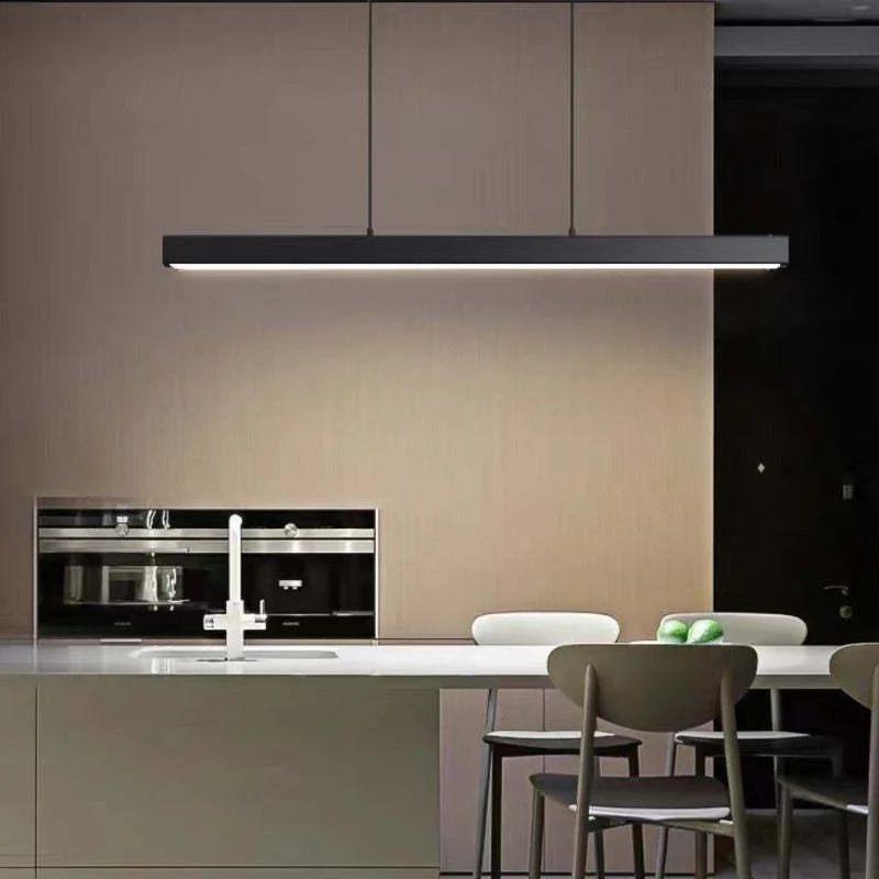 Hanglamp LED Lineair Metaal Zwart Bruin Dimbaar Modern Design Eettafel Keukeneiland Eethoek Verlichting | Sansoti