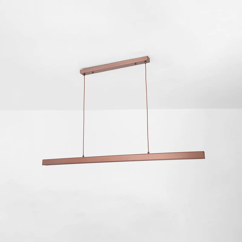Hanglamp LED Lineair Metaal Zwart Bruin Dimbaar Modern Design Eettafel Keukeneiland Eethoek Verlichting | Sansoti